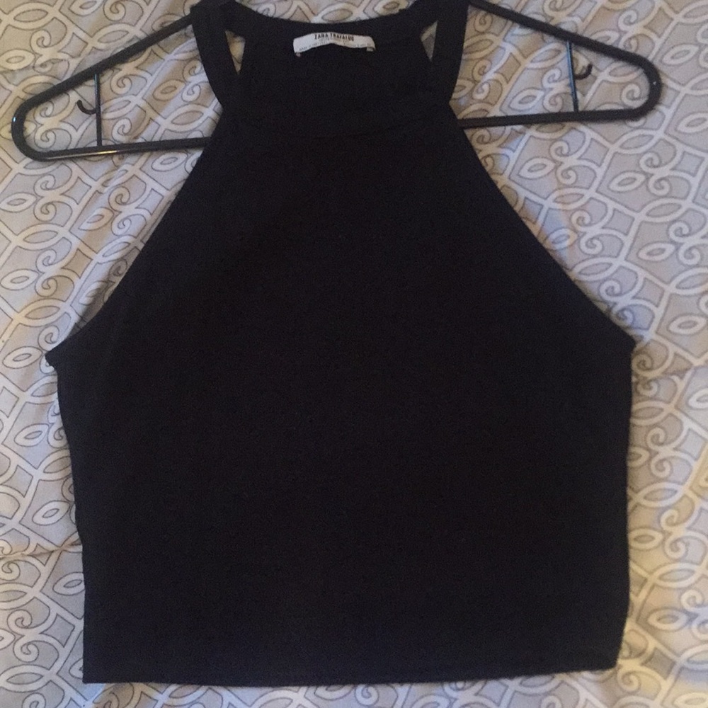Zara black tank crop top